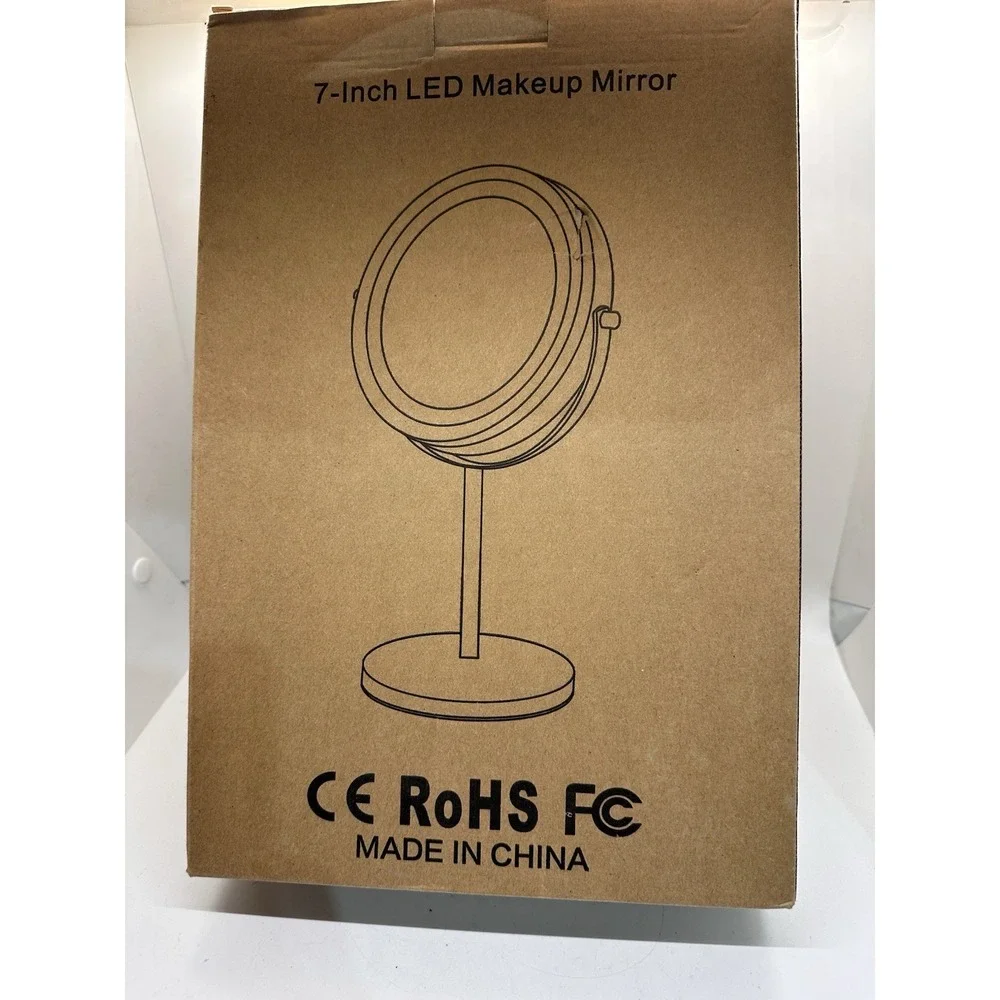 7 Inch LED Makeup Mirror 10X Magnification Lighted Vanity Antique Bronze New‎